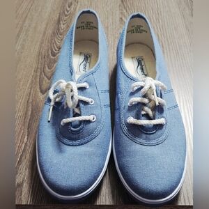 Vintqge 90s Womens Grasshoppers Canvas Blue Tie Shoes Size 10W